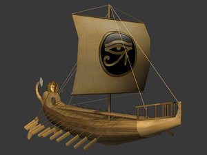 free ancient egyptian ship 3d model