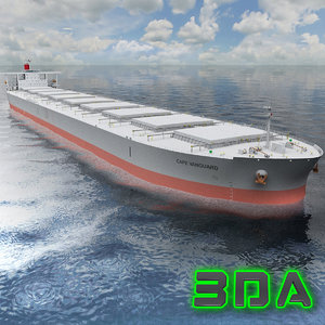 3d bulk carrier ship cargo model