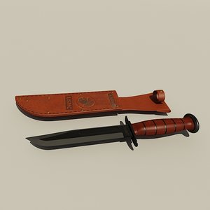 ka-bar combat knife 3d model