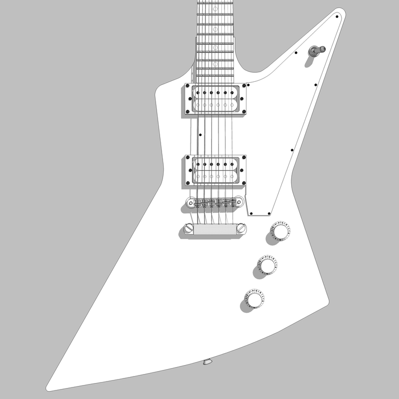 gibson explorer guitar 3d model