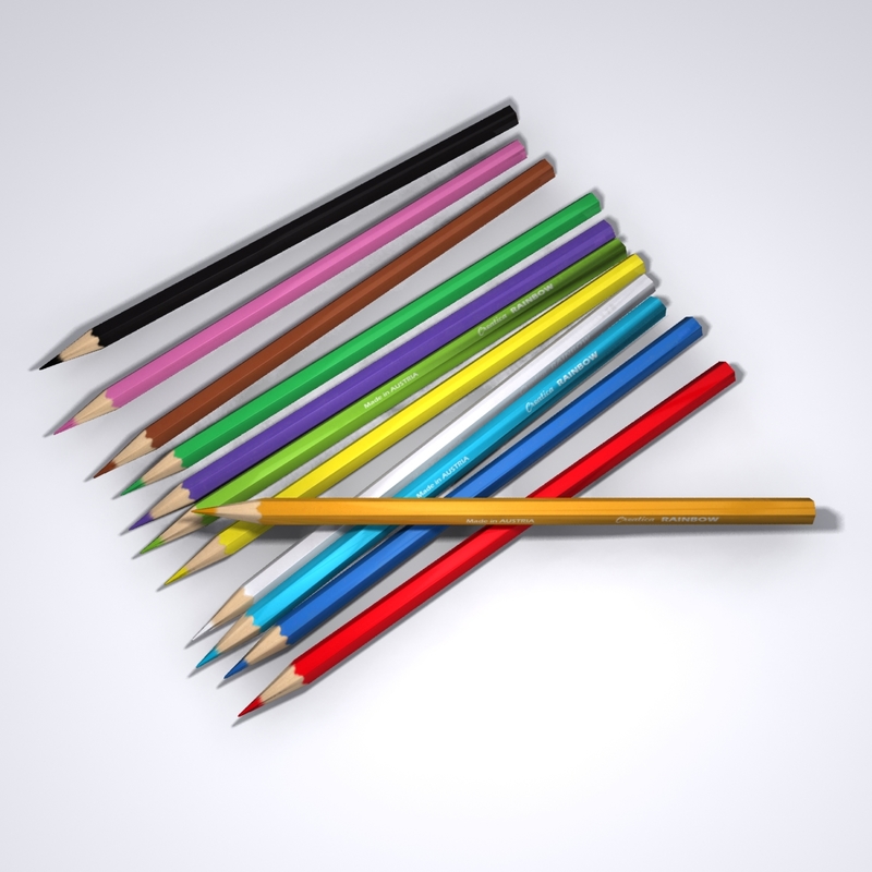 3d model colored pencils