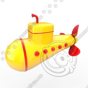 submarine yellow 3d model