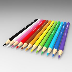 3d model colored pencils