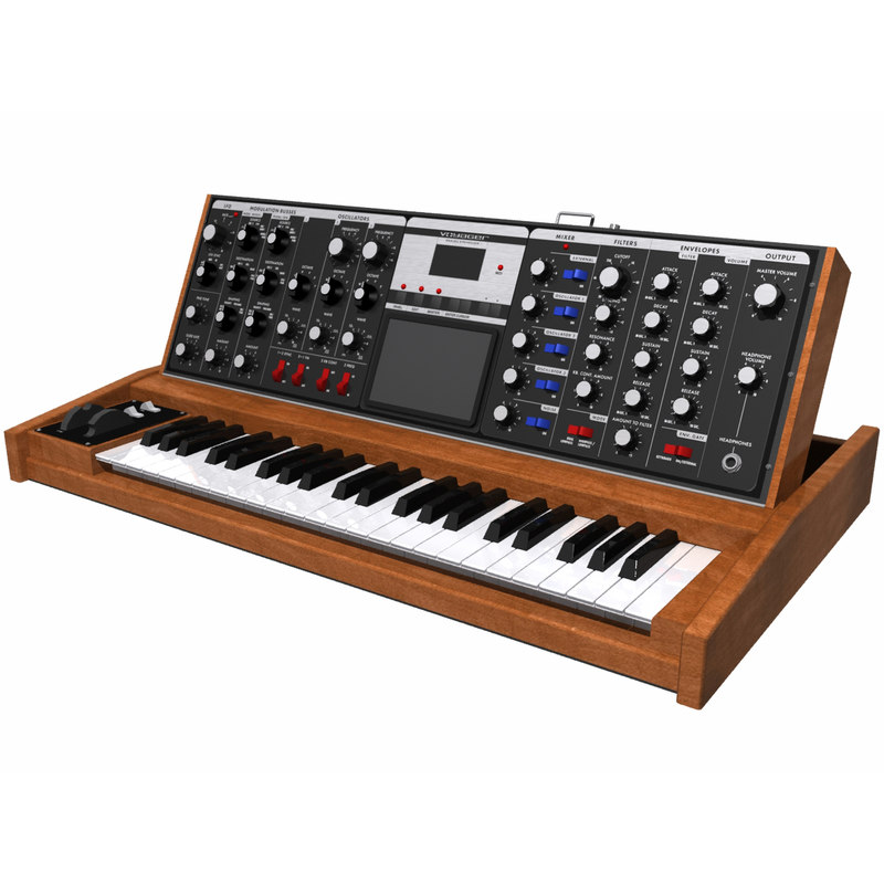 3d keyboard synth synthesizer model