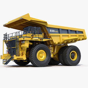 mining dump truck komatsu 3d model