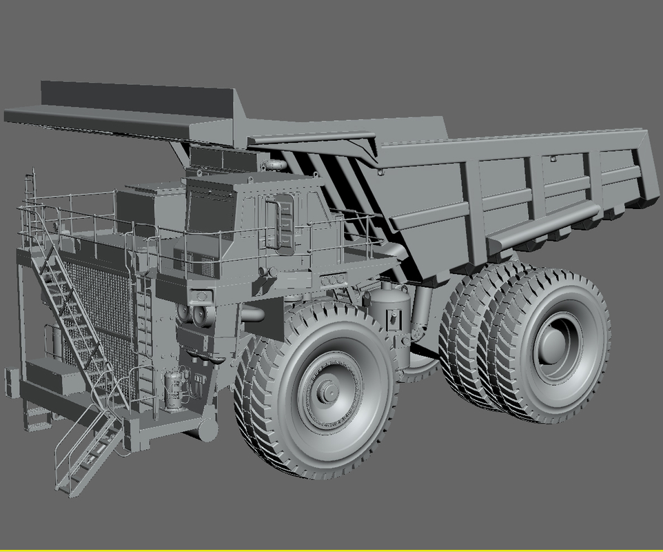 mining dump truck komatsu 3d model