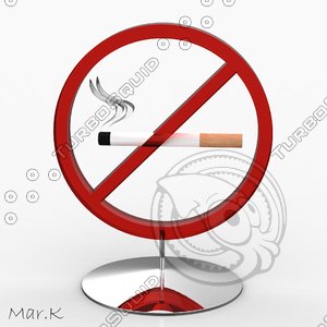 3d model smoking symbol