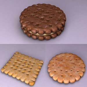 3d biscuit cookie food model