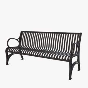 3d bench wrought iron model