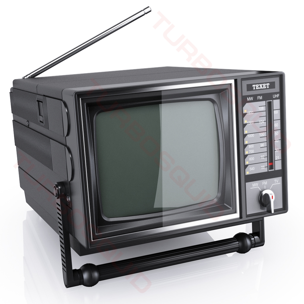 3d old portable tv texet