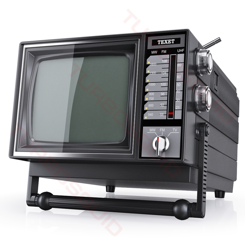 3d old portable tv texet