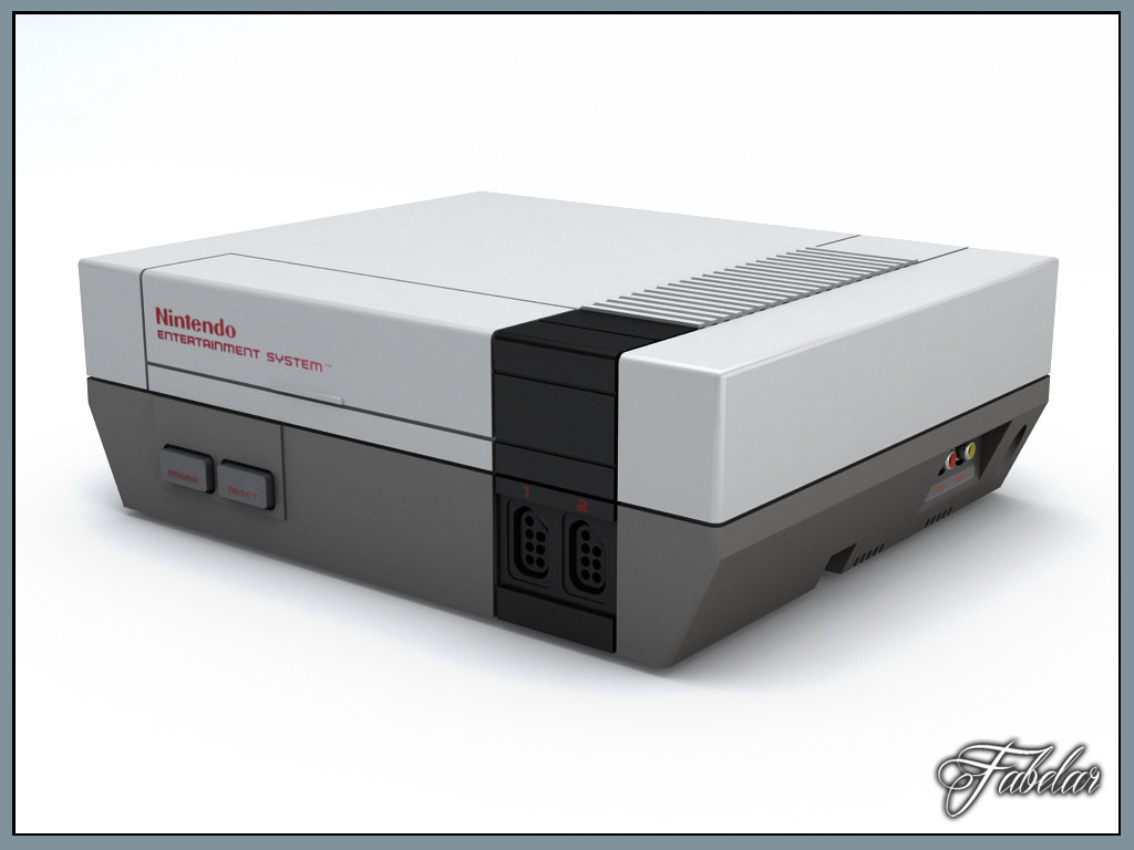 nintendo nes console 3d model