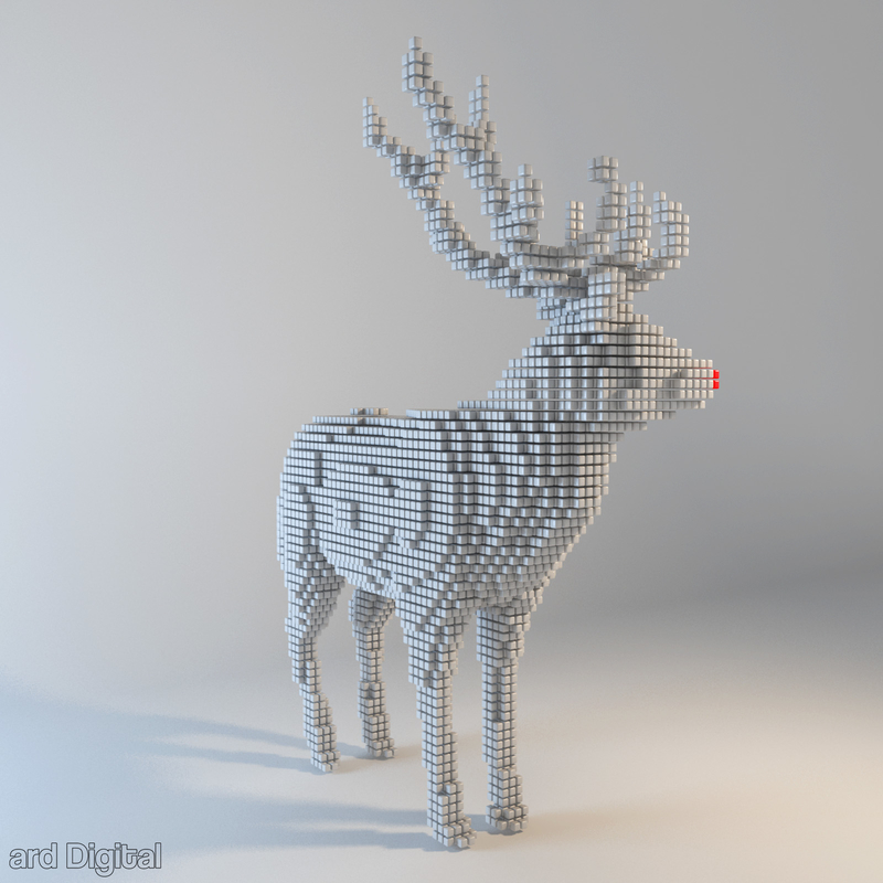 pixel reindeer 3d max
