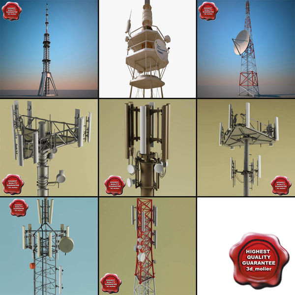 3d telecommunication towers 3