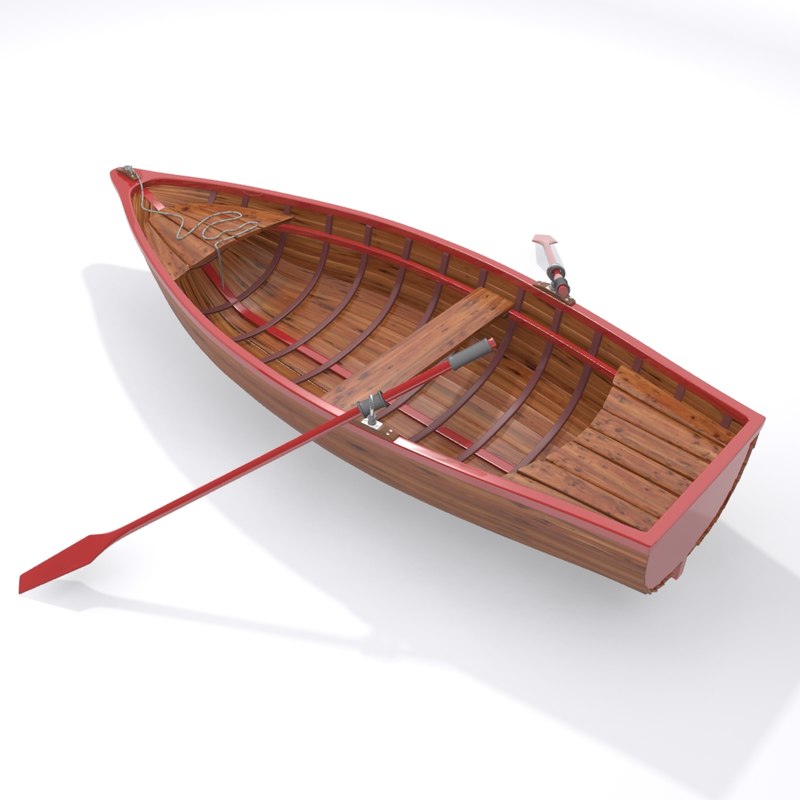 rowboat boat fishing 3d max