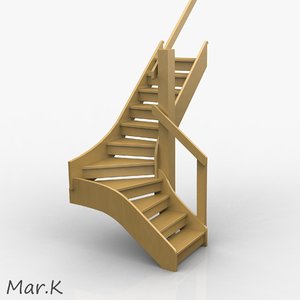 wood staircase 3d model