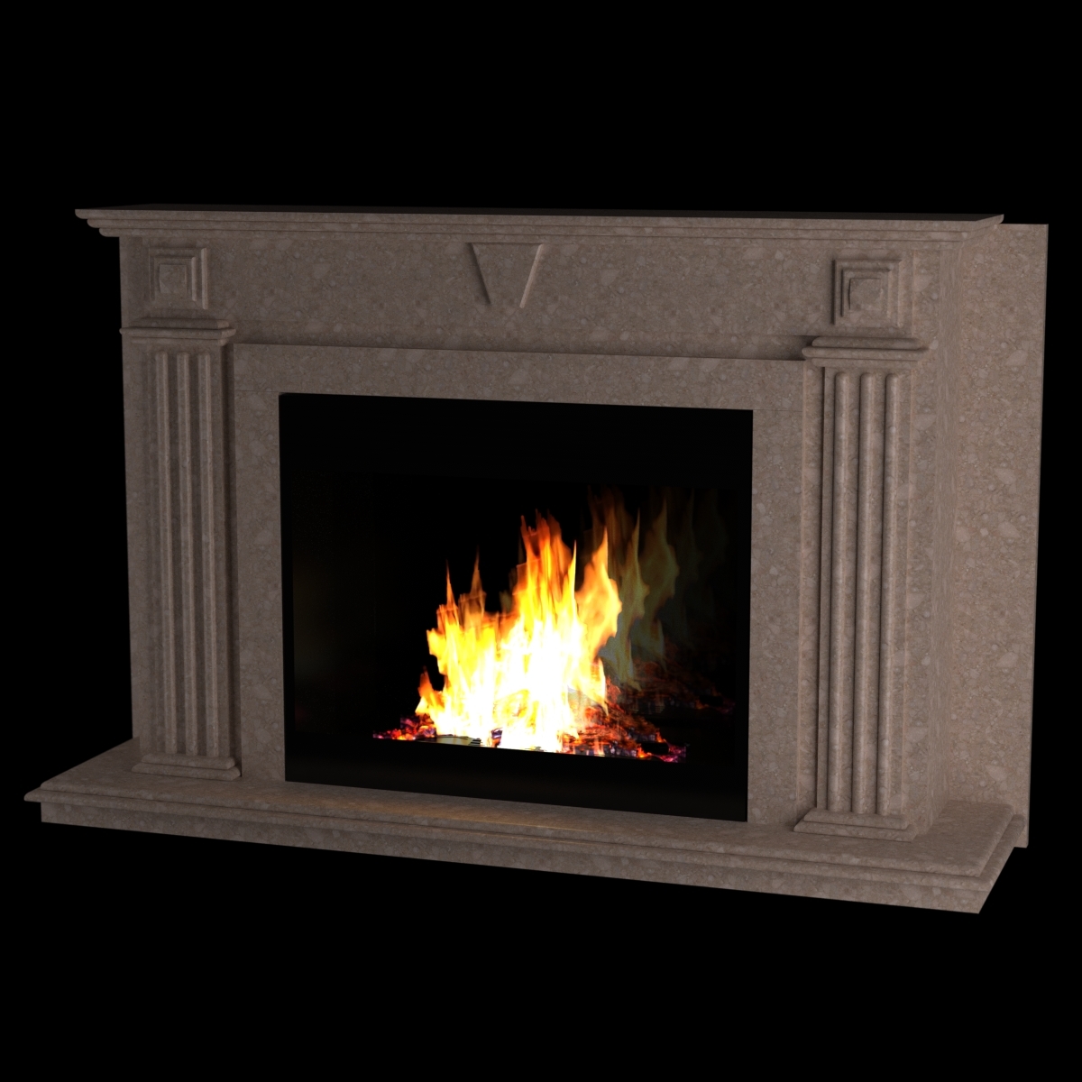 3d Model Fireplace Maxwell