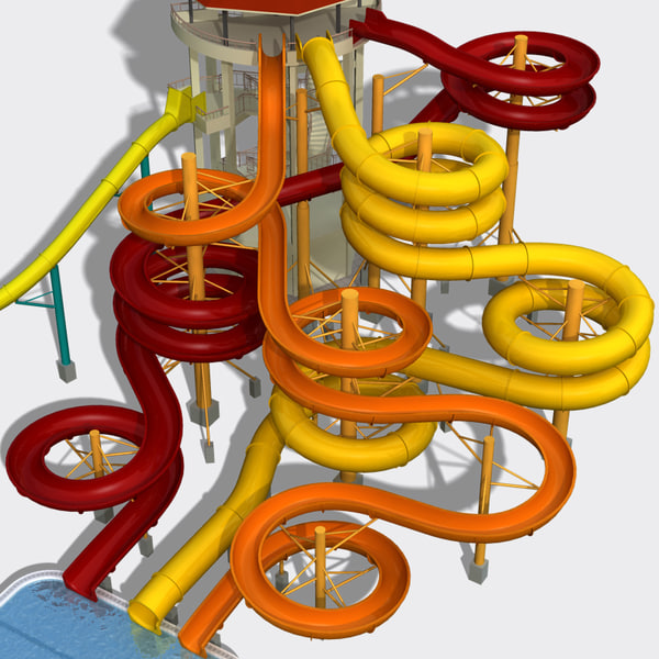 water slides set 3d model