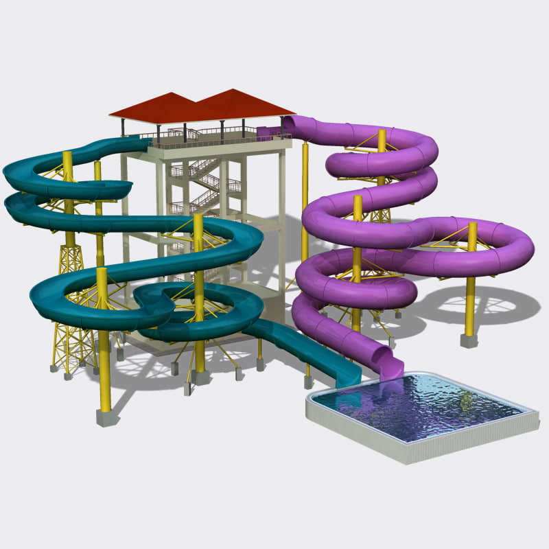 water slides  3d model 