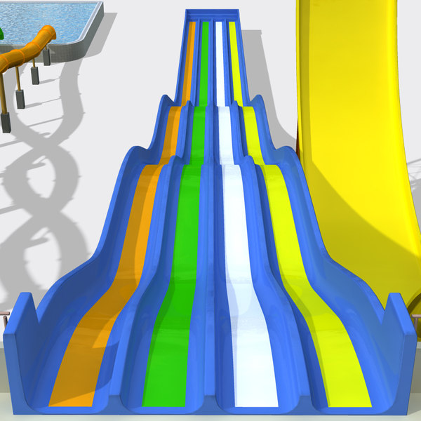 water slides set 3d model