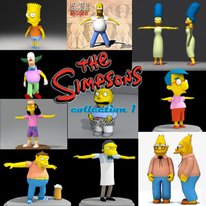 simpsons characters bart 3d model