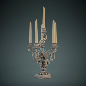 3dsmax luxury candlestick chelini