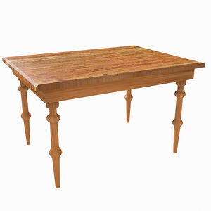 3d model wooden table wood
