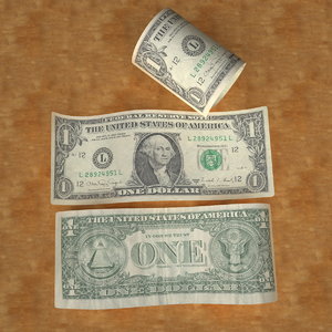 3d dollar bill model