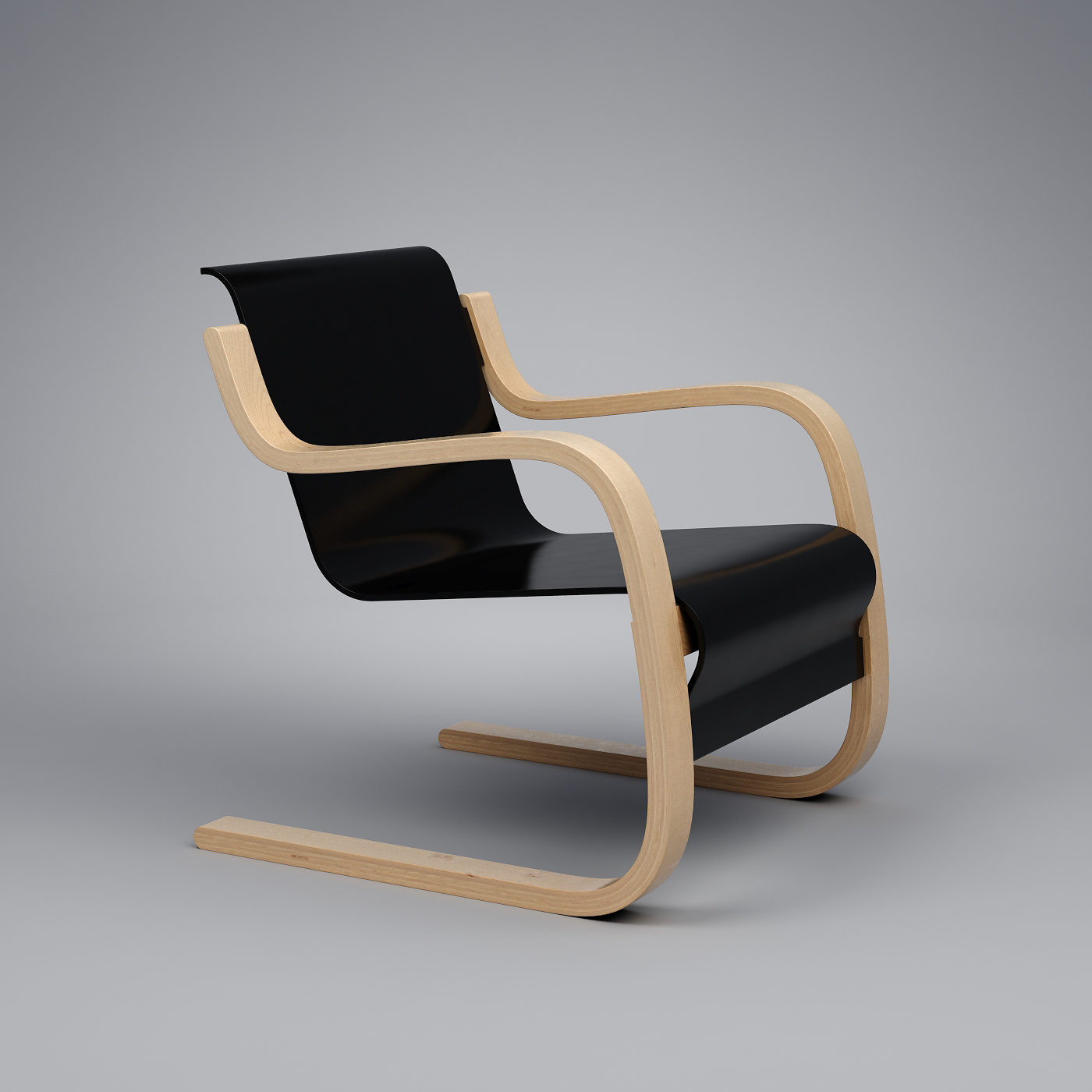 3d model armchair 42 alvar aalto