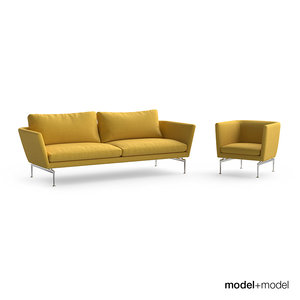 vitra suita sofa armchair 3d model