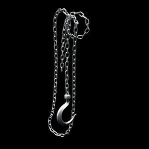 hanging industrial chain hook 3d model