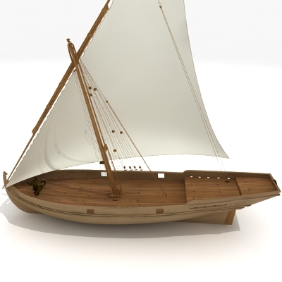 wooden ship 3d model