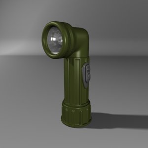 military flashlight 3d model