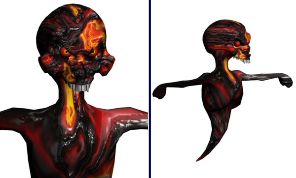 血腥的僵尸3d模型