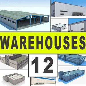 3d warehouses buildings 12 industrial