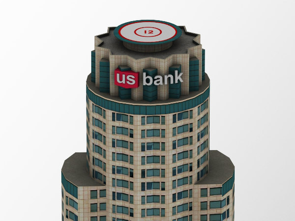 3d model of building bank tower