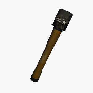 3d model stielhandgranate grenade german army
