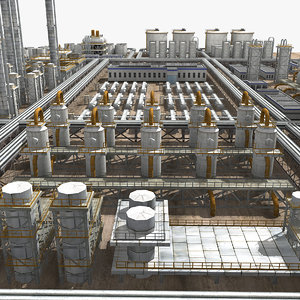 3d model chemical factory complex