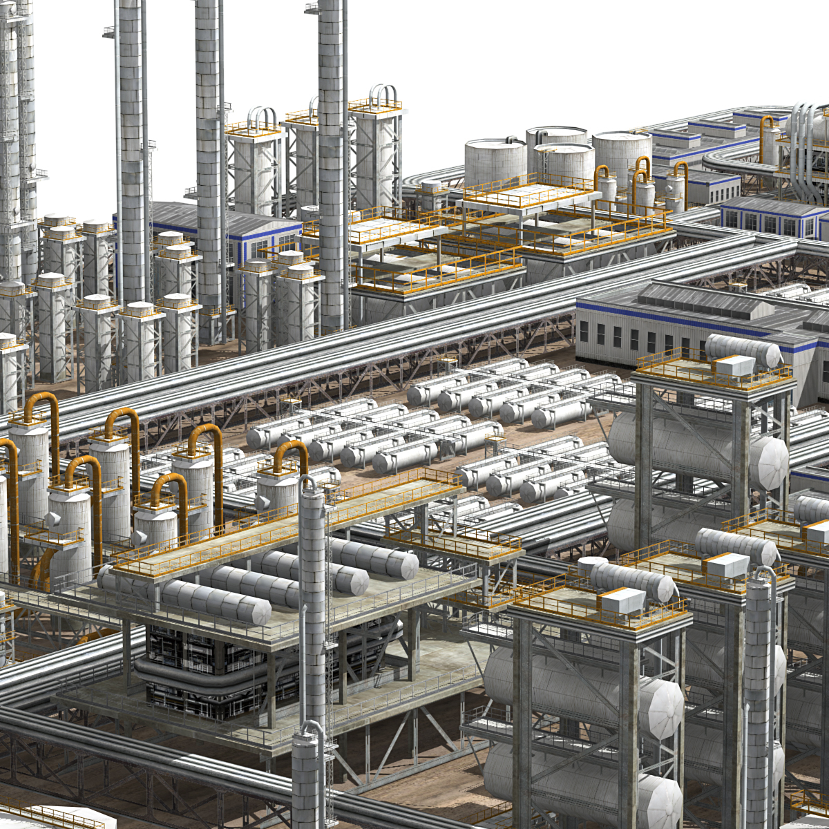 3d model chemical factory complex