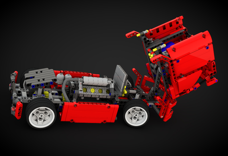 3d model of race truck lego 8041