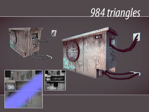 3d old air conditioner model