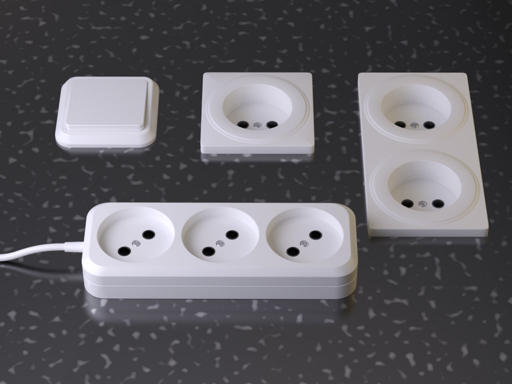 3d switch socket model