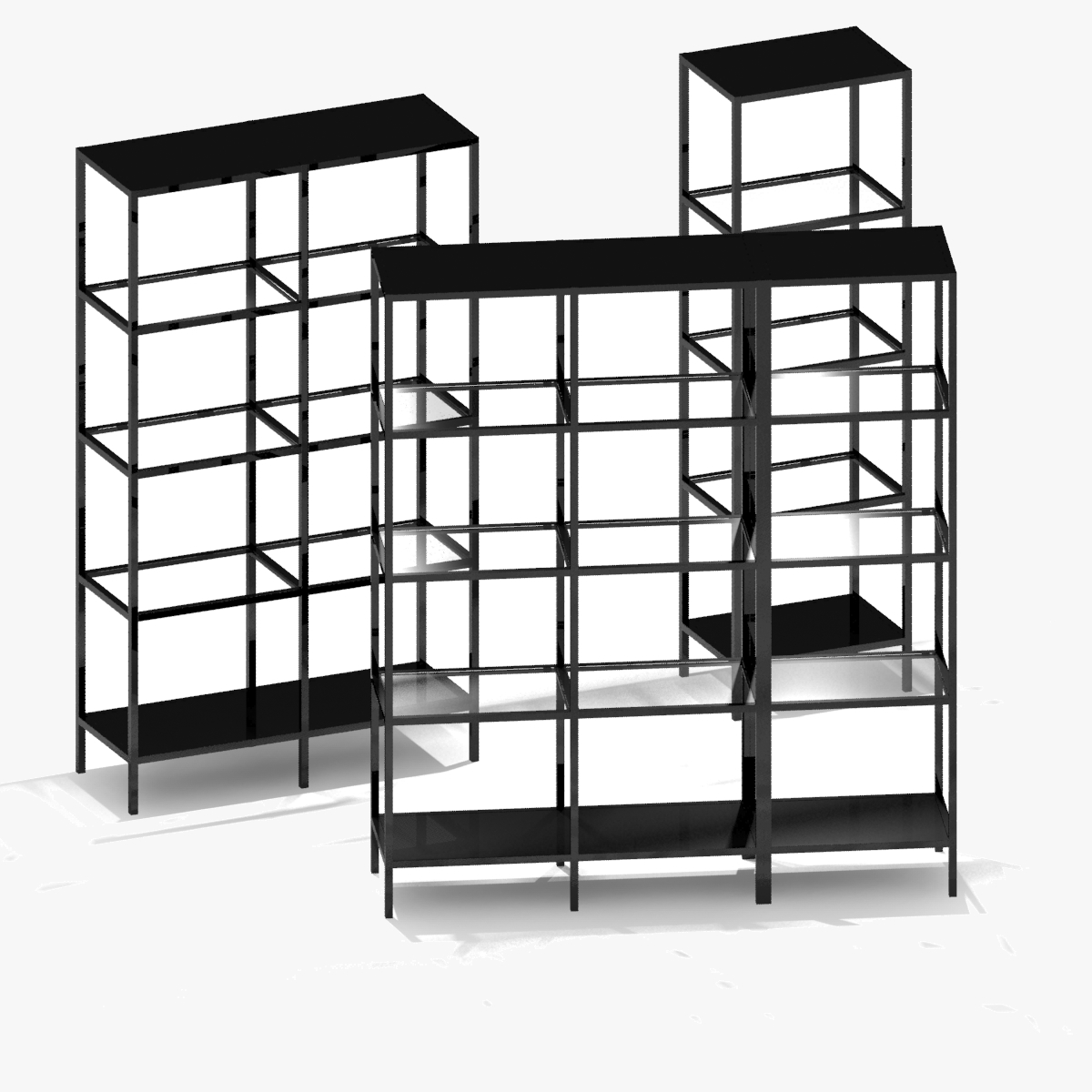 3d ikea shelving unit set