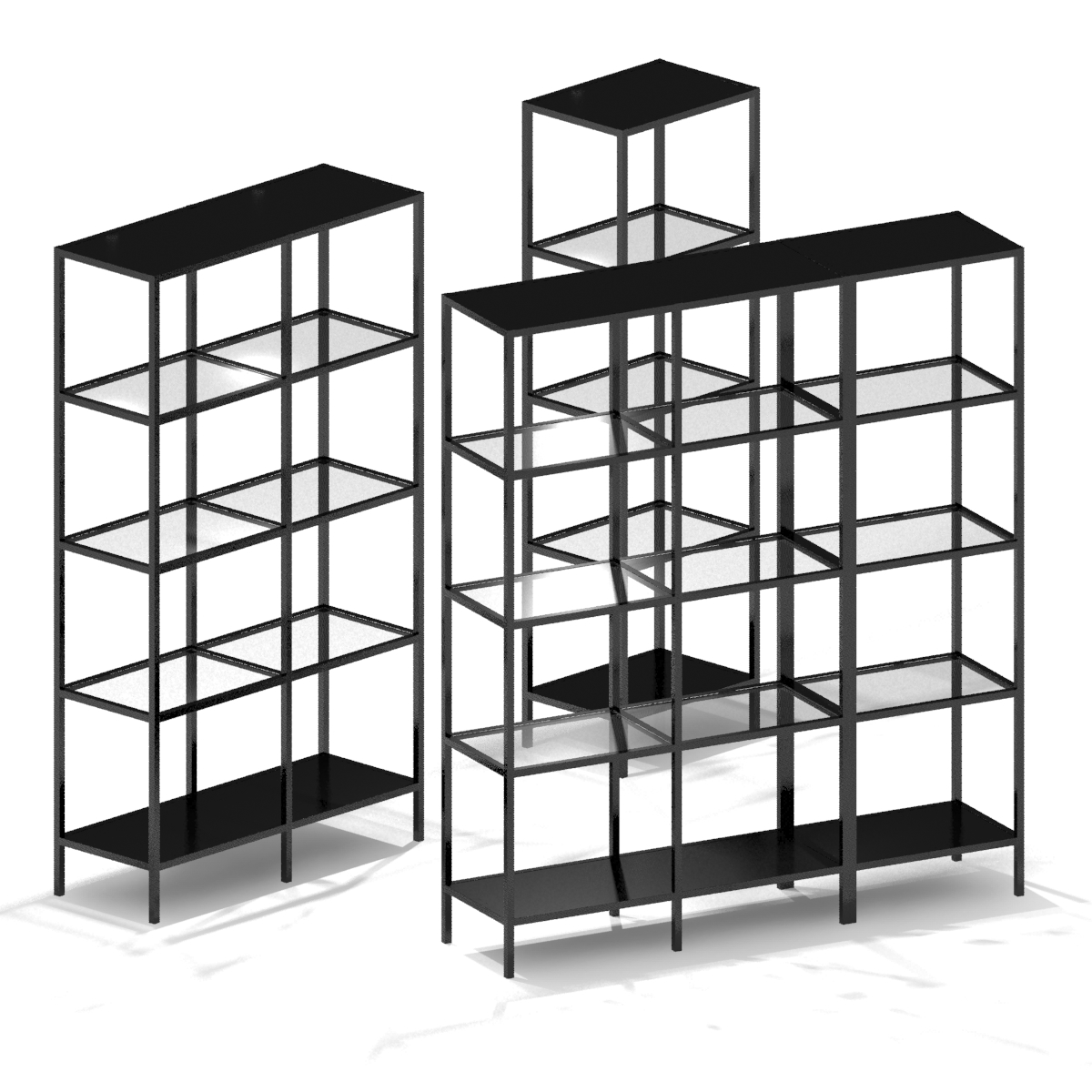 3d ikea shelving unit set