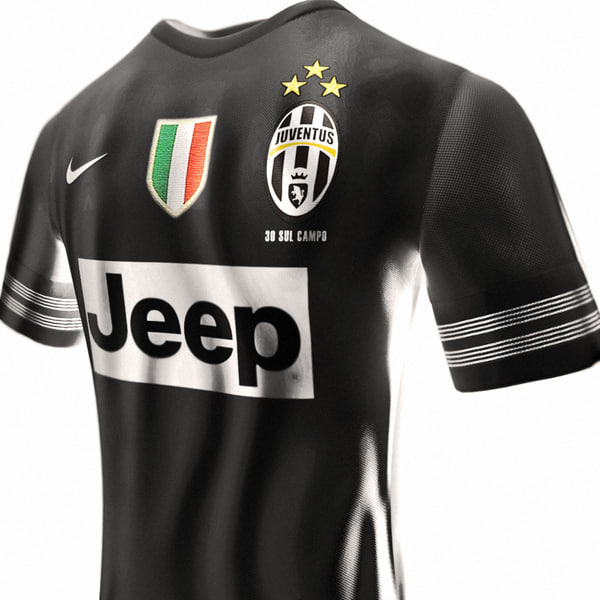 3d model of realistic juventus soccer jersey