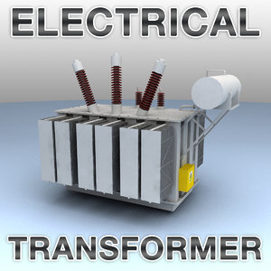 3d model of voltage electrical transformer