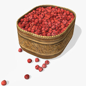 free berry birch box raspberry 3d model
