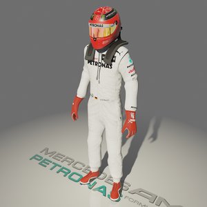 formula driver michael schumacher 3d model