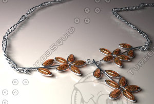 3d amber necklace model