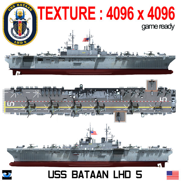 uss bataan lhd-5 3d 3ds